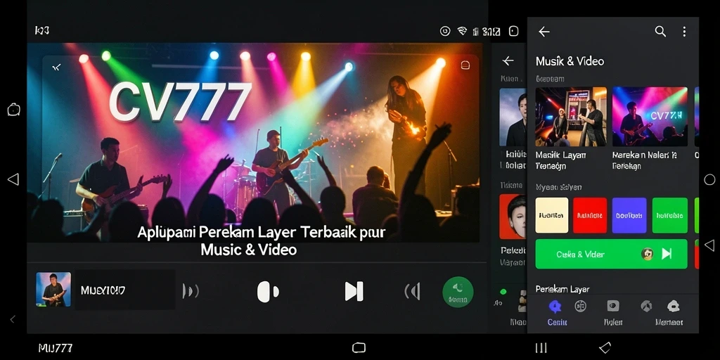 Antarmuka CV777 saat merekam layar dengan kualitas tinggi.