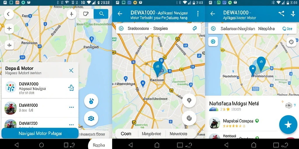 Antarmuka DEWA1000 menampilkan fitur Navigasi Motor yang lengkap dan informatif.