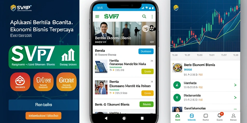 Antarmuka aplikasi SVIP7 menampilkan berita terkini dan analisis ekonomi.