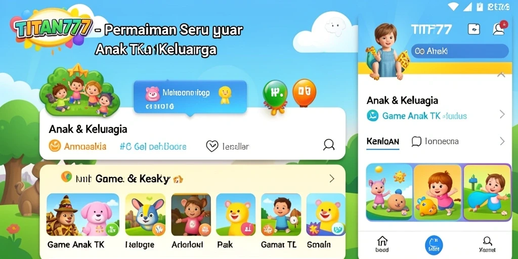 Antarmuka menarik dan interaktif dari TITAN777 untuk anak-anak.