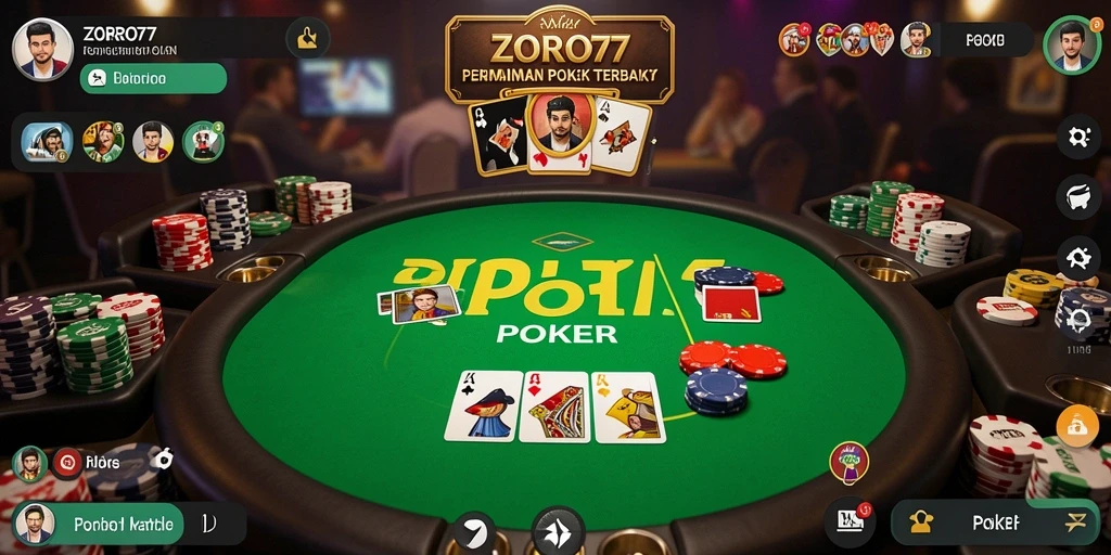 Tampilan antarmuka ZORO77 yang menarik untuk permainan poker.