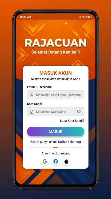 Masuk Akun Rajacuan untuk Pengguna Android